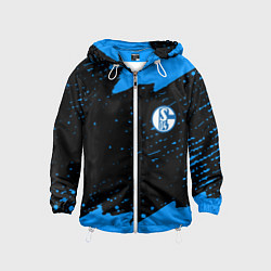 Ветровка с капюшоном детская Schalke 04 fc blue color, цвет: 3D-белый