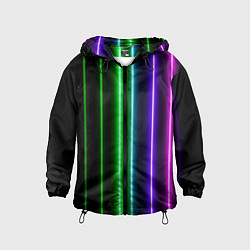 Ветровка с капюшоном детская Neon lines, цвет: 3D-черный