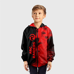 Ветровка с капюшоном детская ARC Raiders - red gradient по-вертикали, цвет: 3D-черный — фото 2