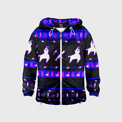 Ветровка с капюшоном детская Fortnite neon pattern, цвет: 3D-белый