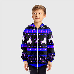 Ветровка с капюшоном детская Fortnite neon pattern, цвет: 3D-белый — фото 2