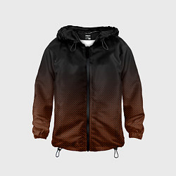 Ветровка с капюшоном детская Градиент тёмный чёрно-оранжевый, цвет: 3D-черный