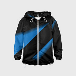 Ветровка с капюшоном детская Color blue black line, цвет: 3D-белый