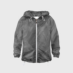 Ветровка с капюшоном детская Серая текстура каменная мрамор, цвет: 3D-белый