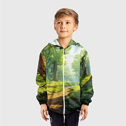 Ветровка с капюшоном детская Fabulous forest, цвет: 3D-белый — фото 2