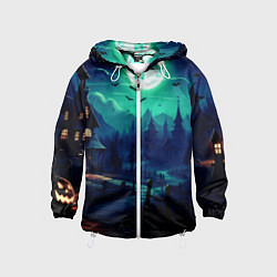 Ветровка с капюшоном детская Day of the Dead - Хэллоуин, цвет: 3D-белый
