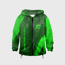 Детская ветровка Need for Speed - green gradient вертикально