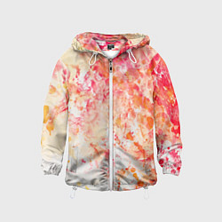 Детская ветровка Абстракция - splashes of pink and red paint on whi