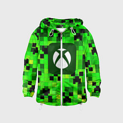 Ветровка с капюшоном детская Minecraft xbox, цвет: 3D-белый