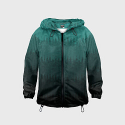 Детская ветровка Тёмный бирюзовый градиент текстурный полосы