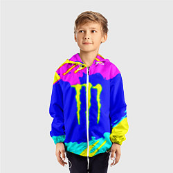 Ветровка с капюшоном детская Monster energy краски цветные, цвет: 3D-белый — фото 2