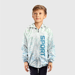 Ветровка с капюшоном детская Sport бело-голубой, цвет: 3D-белый — фото 2