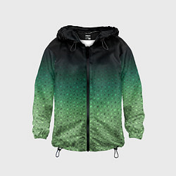 Детская ветровка Чёрно-зелёный градиент с узором