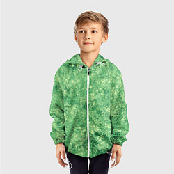 Ветровка с капюшоном детская Фисташковый текстура напыление, цвет: 3D-белый — фото 2