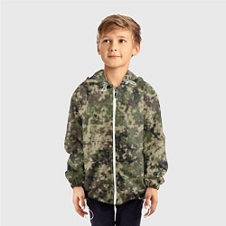 Ветровка с капюшоном детская Камуфляж защитный пиксельный, цвет: 3D-белый — фото 2