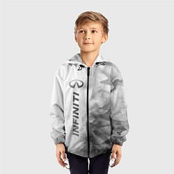 Ветровка с капюшоном детская Infiniti - white gradient по-вертикали, цвет: 3D-черный — фото 2