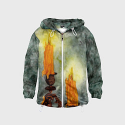 Детская ветровка Две горящие свечи в темноте