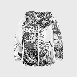 Детская ветровка Татуировка дракона на белом