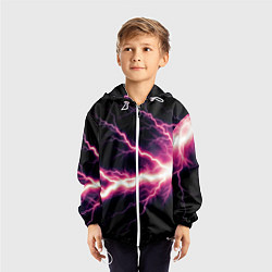 Ветровка с капюшоном детская Lightning pink, цвет: 3D-белый — фото 2