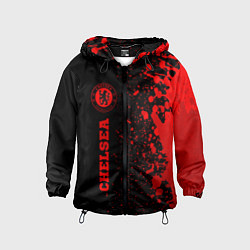 Ветровка с капюшоном детская Chelsea - red gradient по-вертикали, цвет: 3D-черный