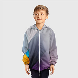 Ветровка с капюшоном детская Color grey with stripes, цвет: 3D-белый — фото 2