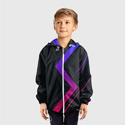 Ветровка с капюшоном детская Color black line, цвет: 3D-белый — фото 2