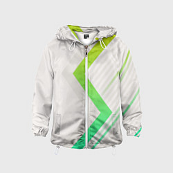 Детская ветровка Color white line green
