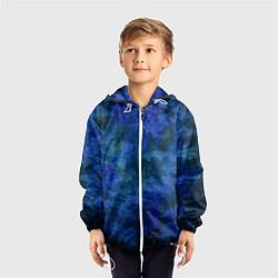 Ветровка с капюшоном детская Абстракция - blue uniform camouflage, цвет: 3D-белый — фото 2