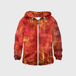 Детская ветровка Абстракция - red paint strokes with splashes of ye