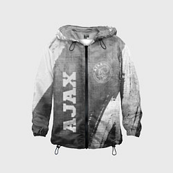Ветровка с капюшоном детская Ajax - grey gradient вертикально, цвет: 3D-черный