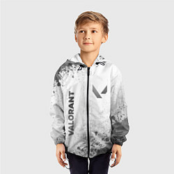 Ветровка с капюшоном детская Valorant - white gradient вертикально, цвет: 3D-черный — фото 2