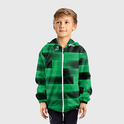 Ветровка с капюшоном детская Color green square, цвет: 3D-белый — фото 2