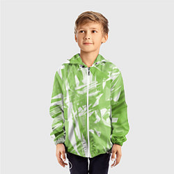Ветровка с капюшоном детская Color white green, цвет: 3D-белый — фото 2