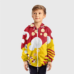 Ветровка с капюшоном детская Анималистичный паттерн, цвет: 3D-белый — фото 2