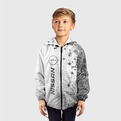 Ветровка с капюшоном детская Nissan - white gradient по-вертикали, цвет: 3D-черный — фото 2