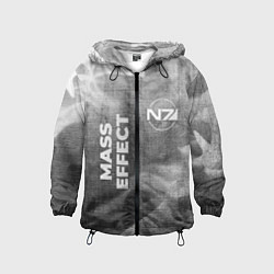 Ветровка с капюшоном детская Mass Effect - grey gradient вертикально, цвет: 3D-черный