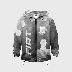 Ветровка с капюшоном детская Fiat - grey gradient вертикально, цвет: 3D-черный