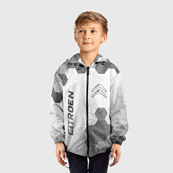 Ветровка с капюшоном детская Citroen - white gradient вертикально, цвет: 3D-черный — фото 2