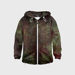 Детская ветровка Абстракция - green fabric soaked in red paint