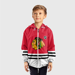 Ветровка с капюшоном детская Чикаго Блэкхокс хоккей, цвет: 3D-белый — фото 2