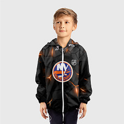 Ветровка с капюшоном детская Нью Йорк Айлендерс - НХЛ хоккей, цвет: 3D-белый — фото 2