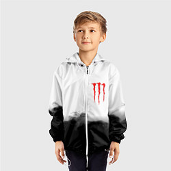 Ветровка с капюшоном детская Monster energy splash smoke, цвет: 3D-белый — фото 2