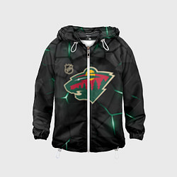 Ветровка с капюшоном детская Миннесота Уайлд - плиты с подсветкой, цвет: 3D-белый