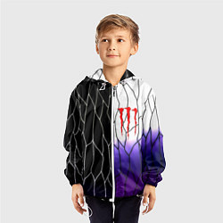 Ветровка с капюшоном детская Monster energy steel, цвет: 3D-белый — фото 2