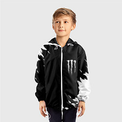 Ветровка с капюшоном детская Monster energy fire white, цвет: 3D-белый — фото 2