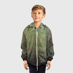 Ветровка с капюшоном детская Абстракция - old board painted with green paint, цвет: 3D-белый — фото 2