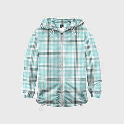 Ветровка с капюшоном детская Checkered light blue, цвет: 3D-белый