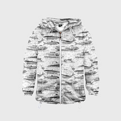 Ветровка с капюшоном детская Корюшка и водный транспорт, цвет: 3D-белый