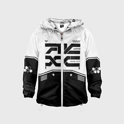 Детская ветровка Кибер текстура - черно белая