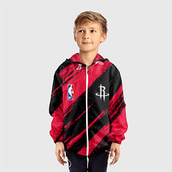 Ветровка с капюшоном детская Хьюстон Рокетс - цвета команды, цвет: 3D-белый — фото 2